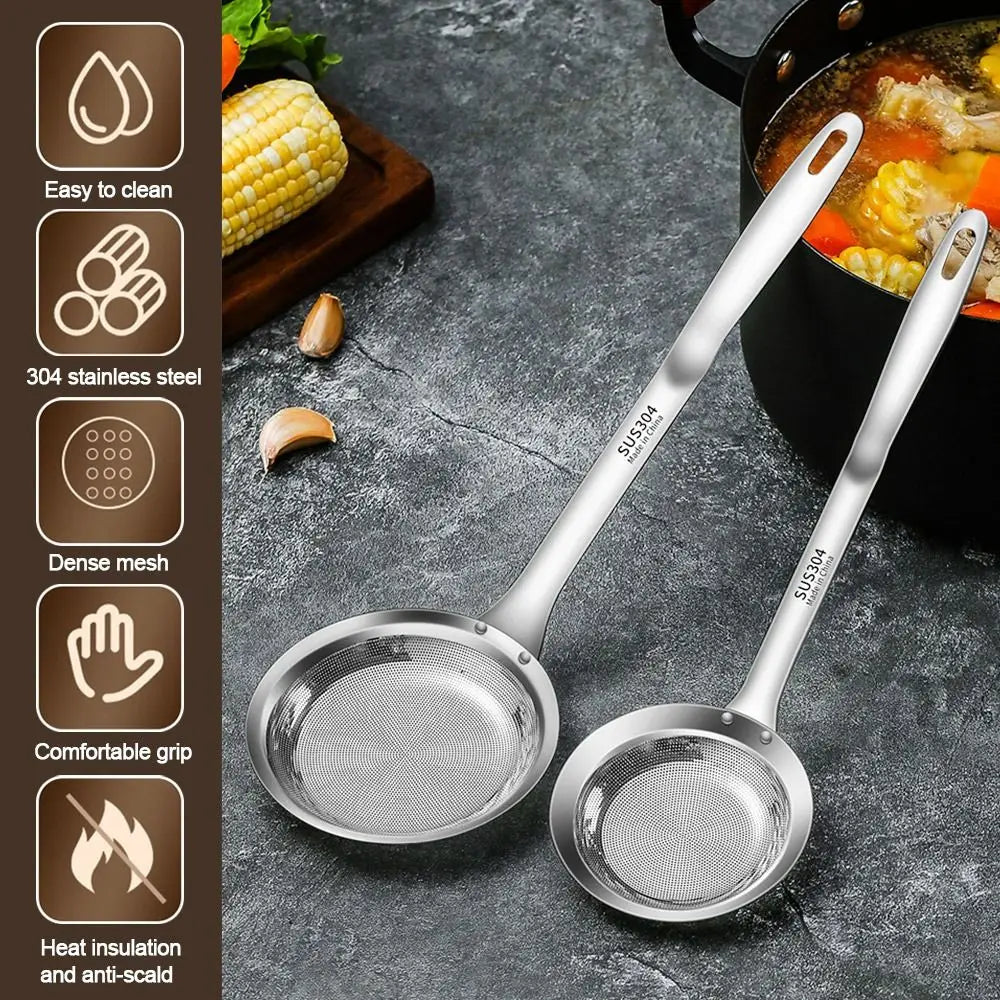 304 Stainless Steel Fat Skimmer Spoon – Fine Mesh Strainer Mesh Skimmer Spoon Axl