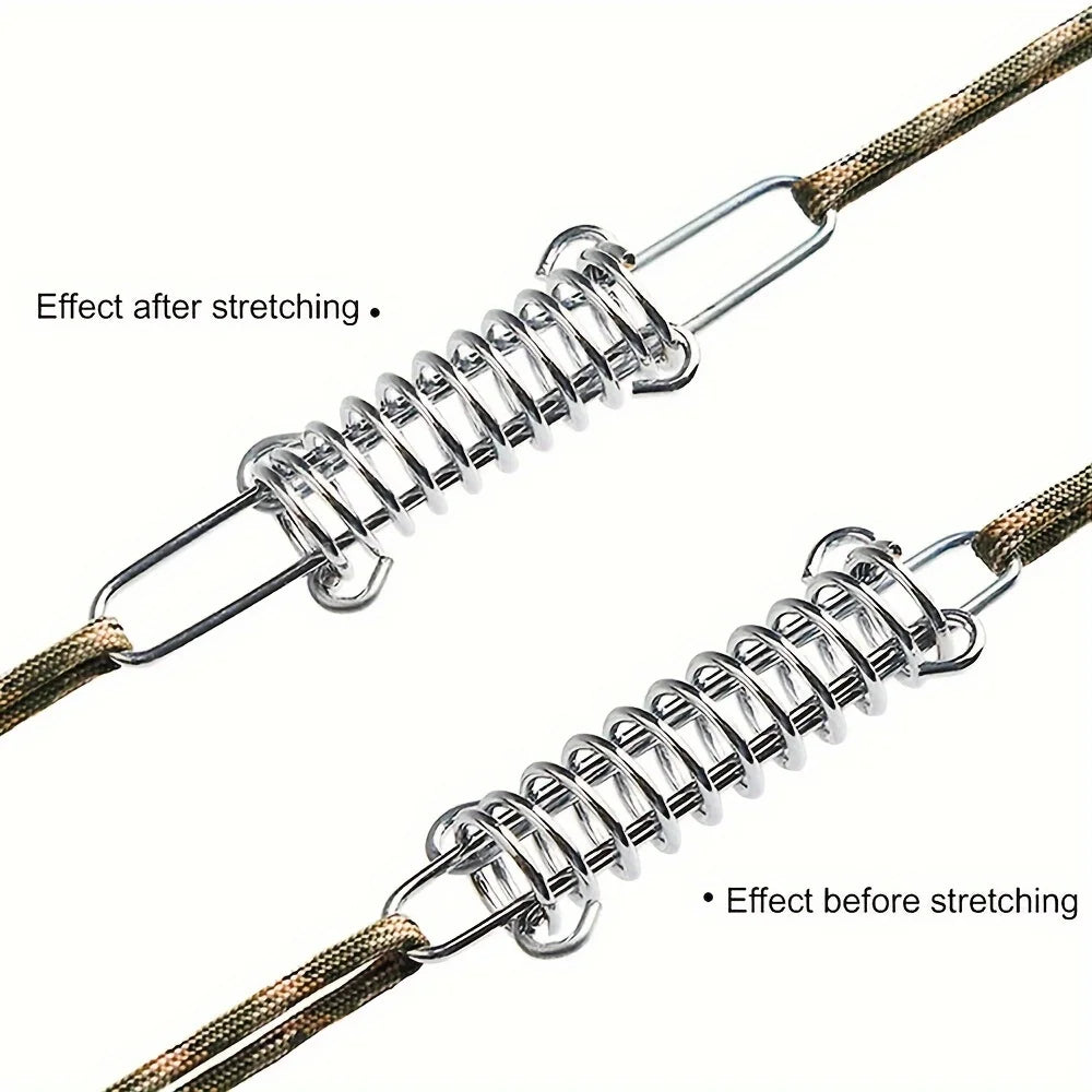 Stainless Steel Tent Tensioner Spring Buckle & Carabiner Clips Tent Camping Hardware Axl