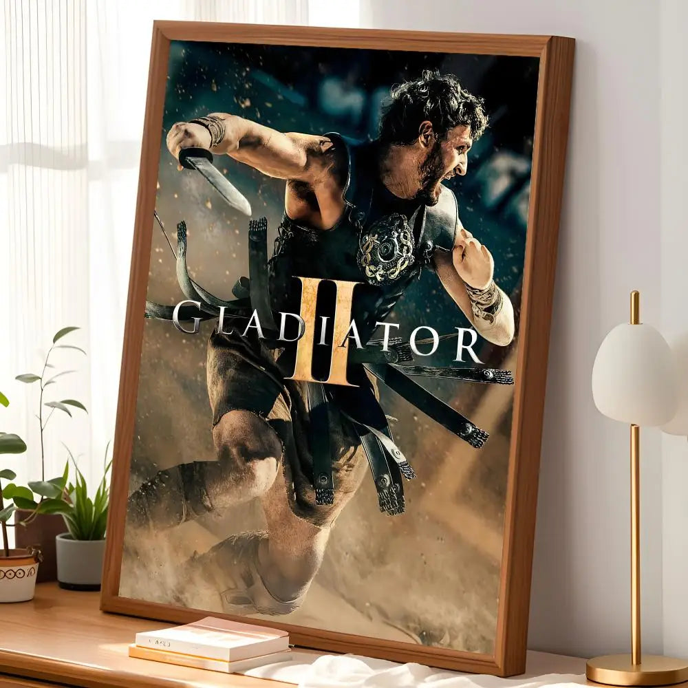 Gladiator Movie Poster Self-Stick HD PVC Waterproof Wall Art Movie Wall Poster Axl