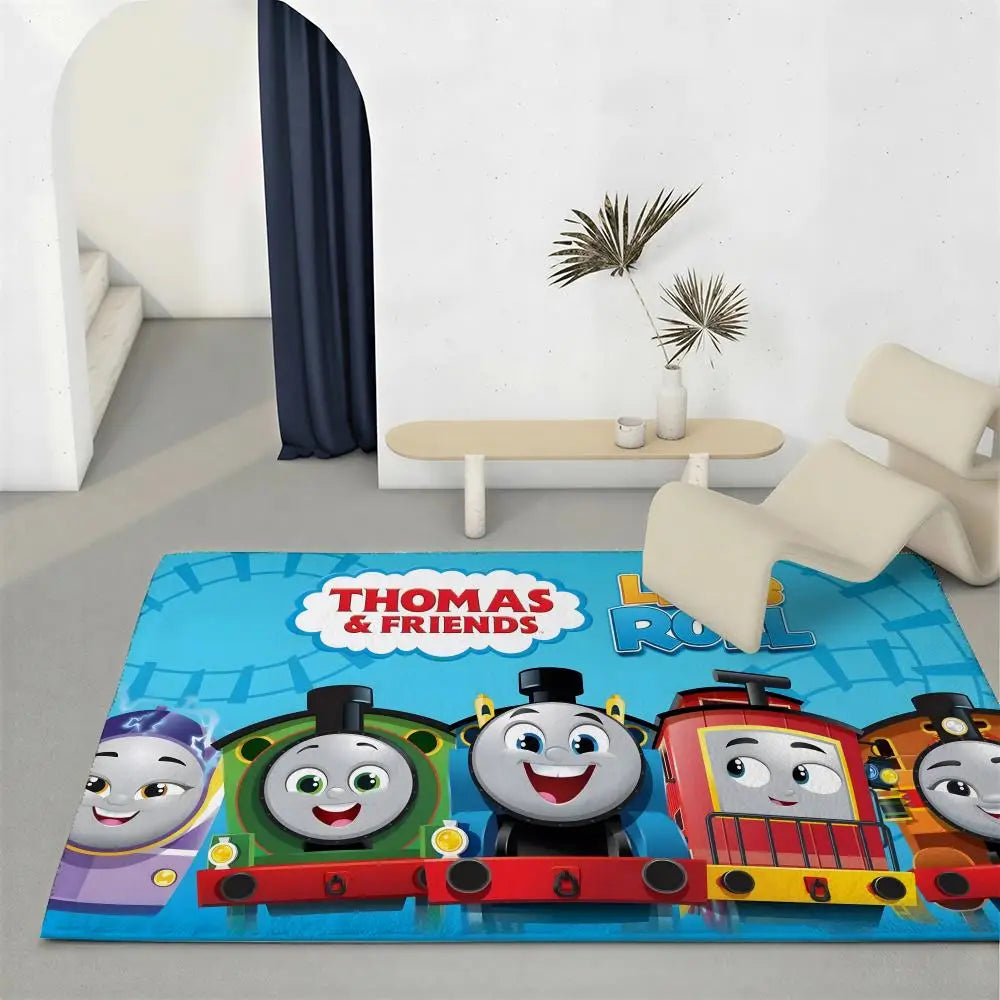 Thomas & Friends Kids Floor Mat – Non-Slip Soft Flannel Rug Kids Area Rug Axl White1 50x80cm