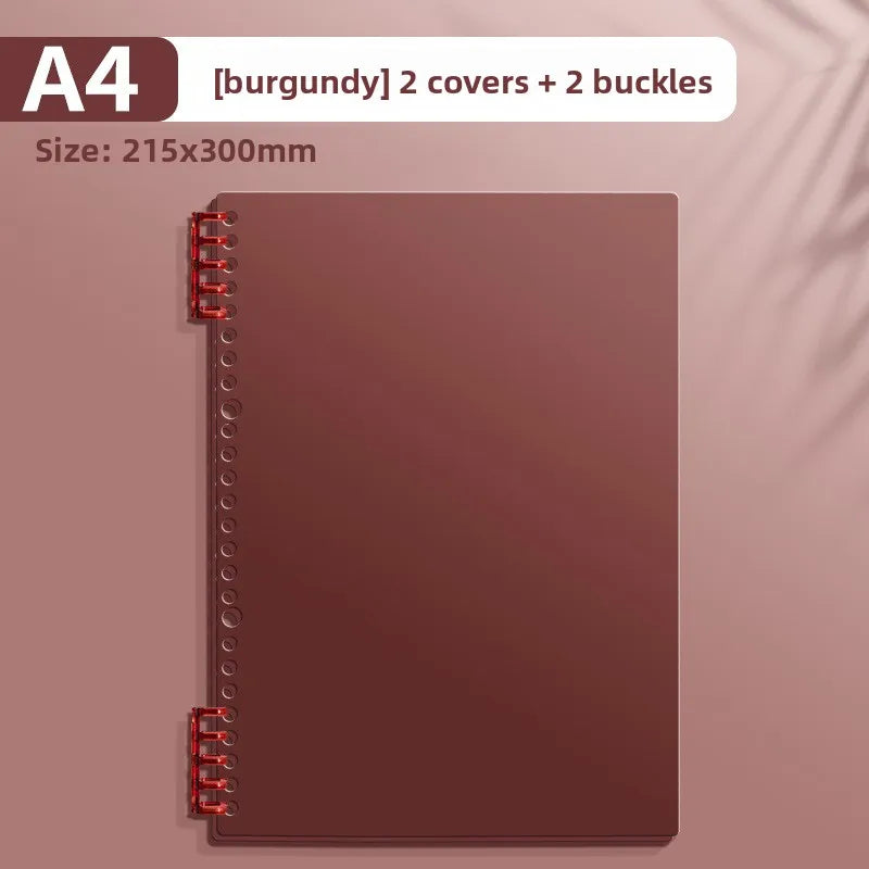 Transparent PP Loose-Leaf Binder Cover A4 A5 B5 – DIY Notebook Binder Cover Axl red-A4-1pcs
