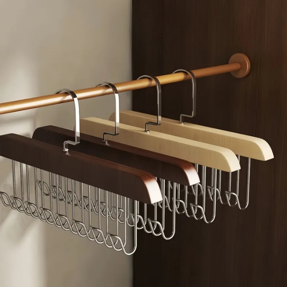 Solid Wood 8-Hook Wall Hanger Rack for Coats, Hats & Bags Wall Hook Rack Axl