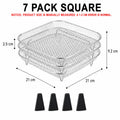 3-Tier Stackable Air Fryer Rack – Stainless Steel Dehydrator Set Air Fryer Rack Axl 7 Pack Square