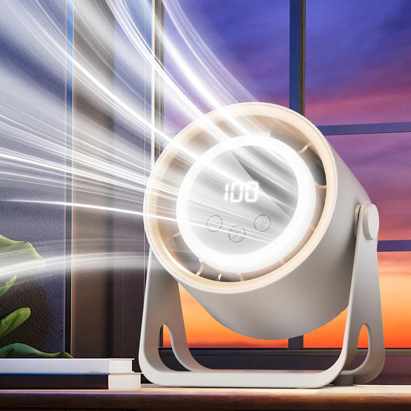 Desktop & Hanging Electric Fan with Night Light | USB Rechargeable Electric Desktop Fan Axl