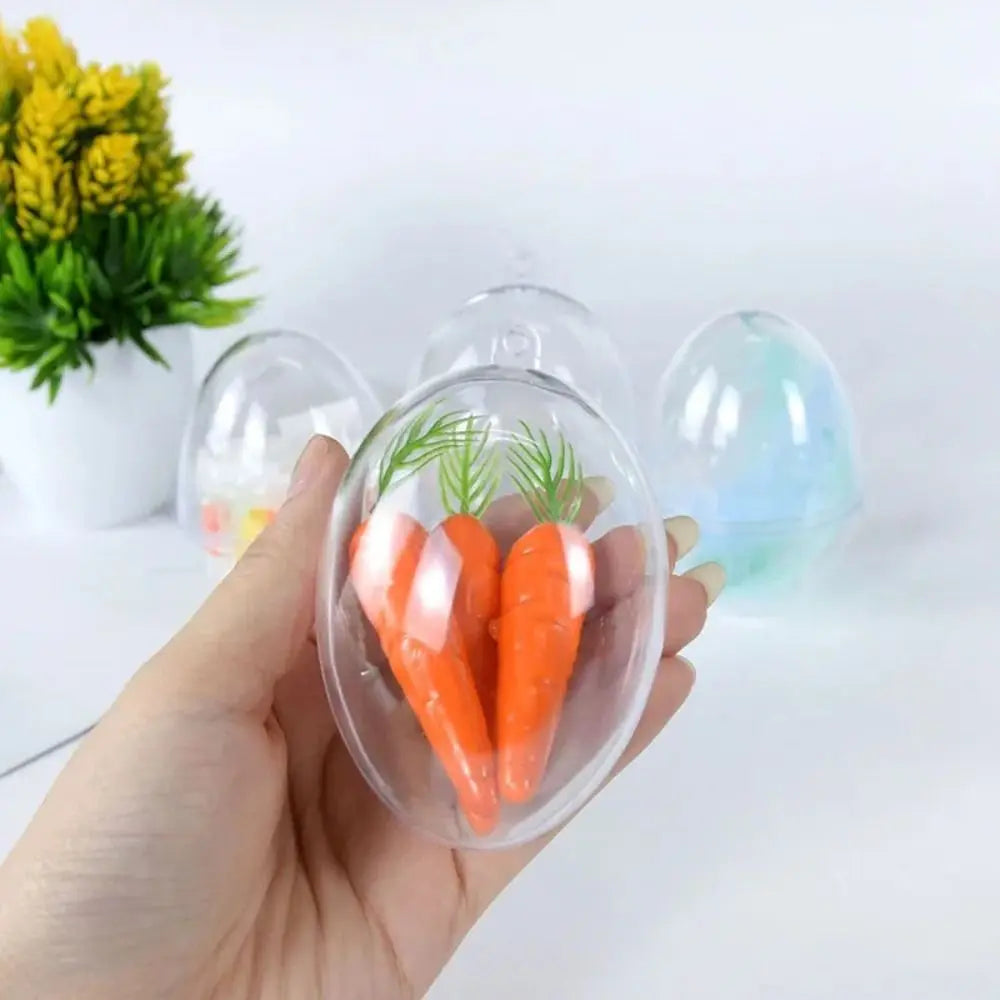 5-Pack Fillable Clear Plastic Easter Eggs – Hanging Party Decor Easter Egg Decorations Axl