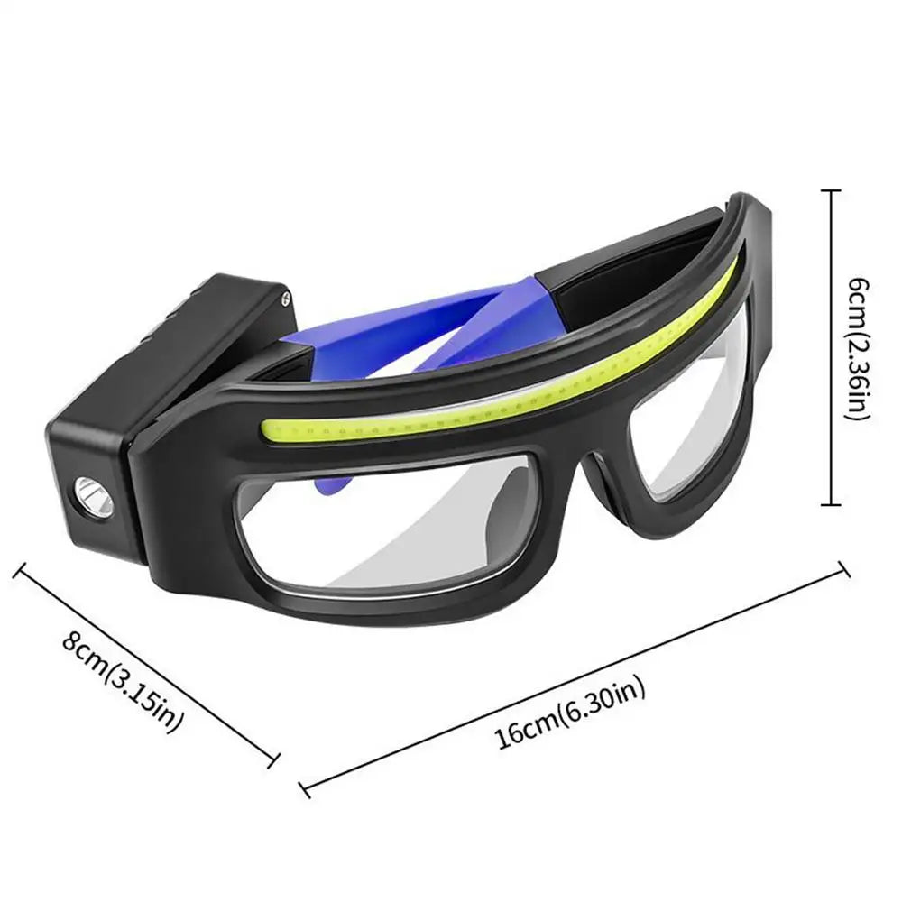 Anti-Fog Safety Glasses with LED Headlamp | Rechargeable LED Safety Glasses Axl Blue