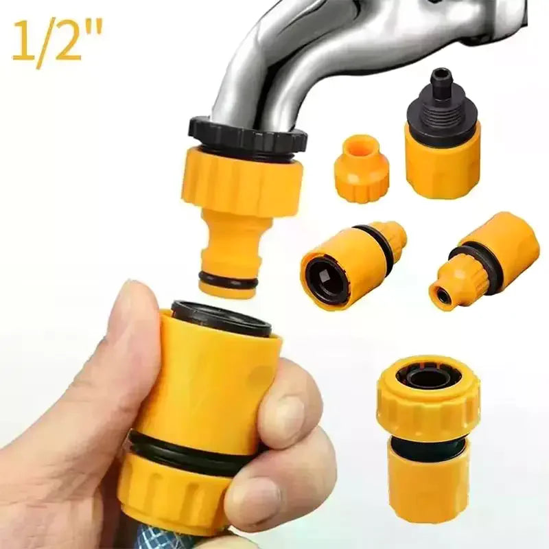 Garden Hose Quick Connector 3/4 & 1/2 Inch Faucet Adapter Kit Hose Connector Kit Axl