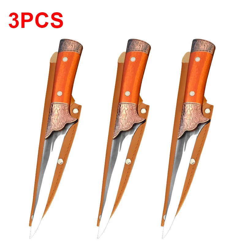 InLeung Stainless Steel Boning Knife – 14.8" Kitchen Utility Boning Kitchen Knife Axl A Knife 3pcs