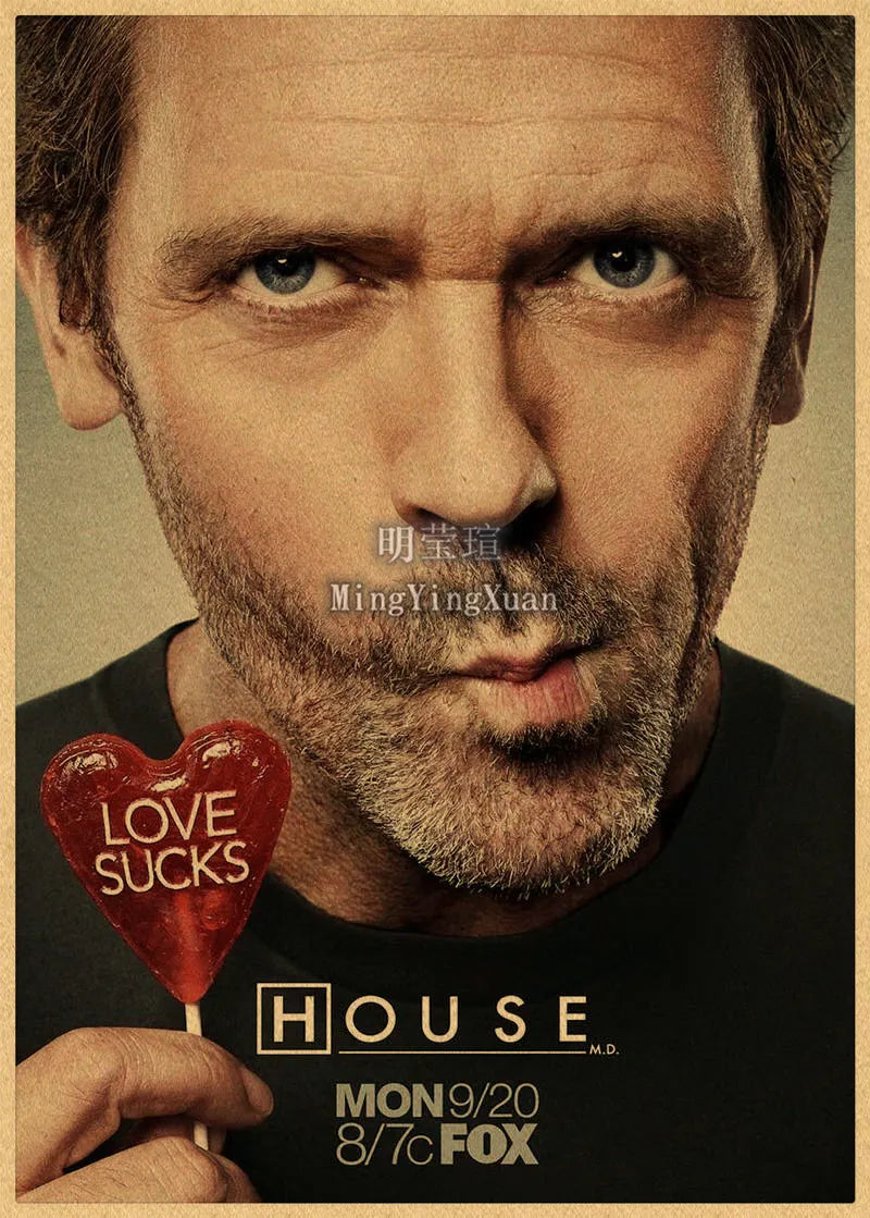 House M.D. Vintage Kraft Paper Wall Art Poster – Unframed Wall Art Poster Axl 19 42x30cm