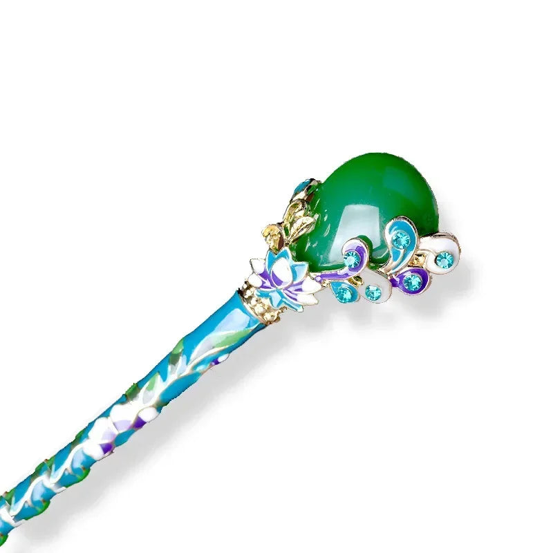 Retro Imitation Jade Hair Stick – Vintage Alloy Hairpin for Women Vintage Hair Stick Axl