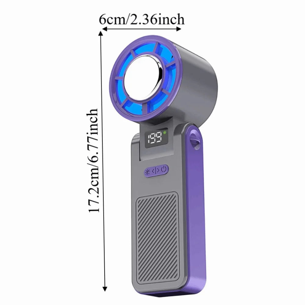 Portable Handheld Mini Fan – 199 Speeds, LED Display, 3600mAh Handheld Mini Fan Axl