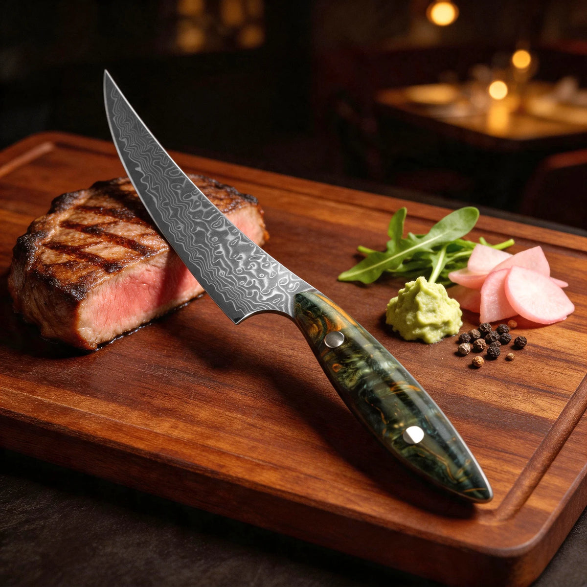 XITUO 5" Damascus Steel Japanese Kitchen Utility Knife Kitchen Utility Knife Axl