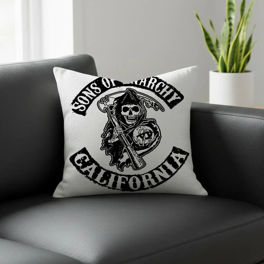 Sons of Anarchy Linen Cushion Cover | Sofa & Bedroom Decor Decorative Cushion Cover Axl White8 30X30cm