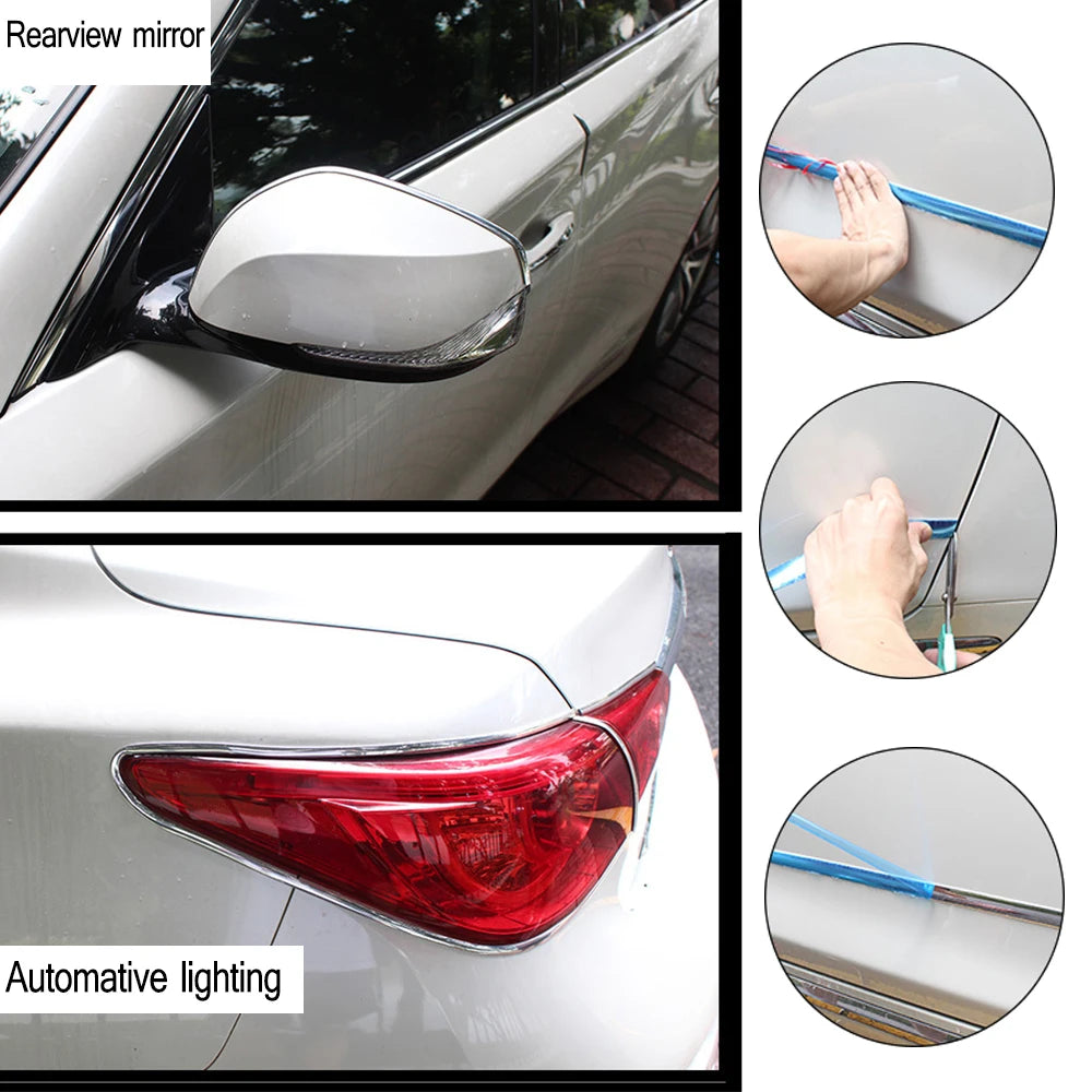 Silver Chrome Car Door Edge & Bumper Protector Strip Universal Car Trim Strip Axl