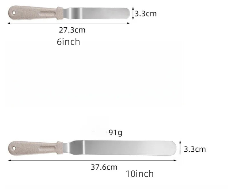 Stainless Steel Cake Spatula & Icing Smoother – 6" & 10" Cake Decorating Tool Axl