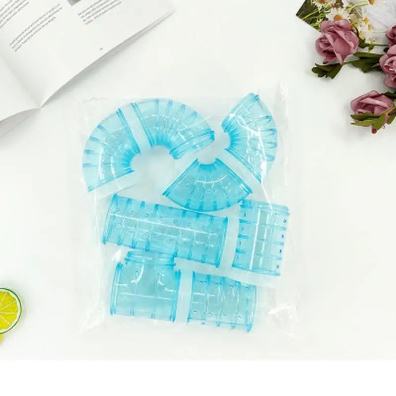 8-Piece Transparent Acrylic Hamster Tunnel Accessories Set Small Pet Tunnel Set Axl Blue