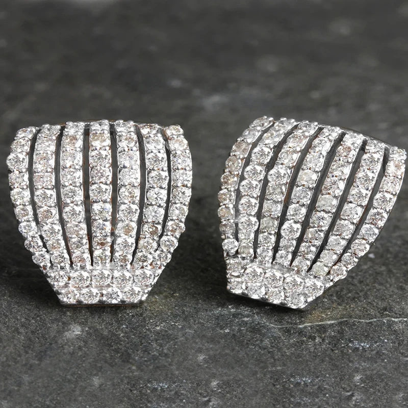Huitan Claw Cubic Zirconia Stud Earrings – Silver Women's Jewelry Stud Earrings Axl E3026