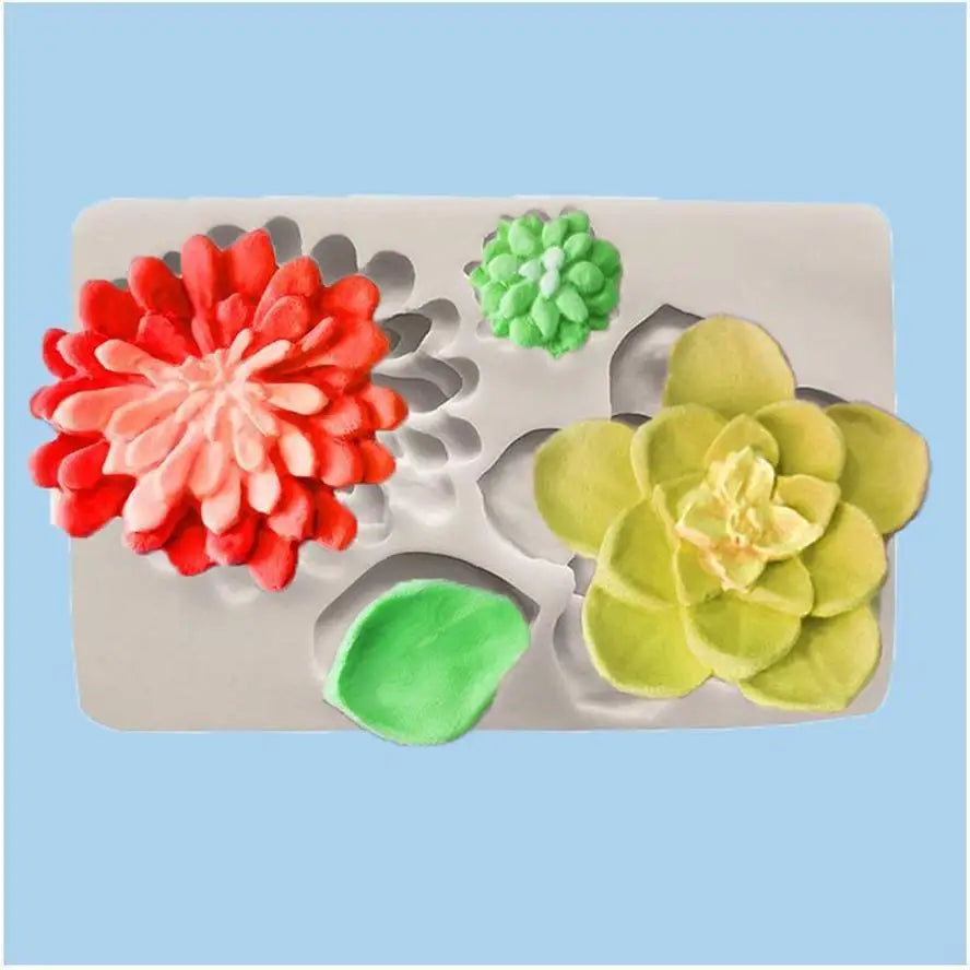 Succulent Silicone Mold – Fondant & Chocolate Cake Decorating Silicone Baking Mold Axl