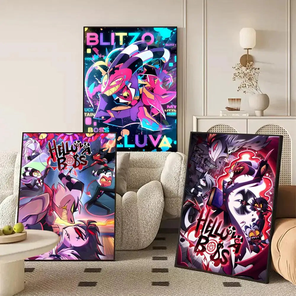 Helluva Boss Anime Wall Poster – Removable Sticker Mural Decal Anime Wall Poster Axl
