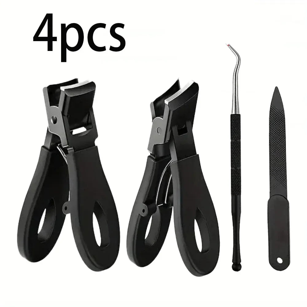 Stainless Steel Toenail Clipper Set – Wide Jaw & Angled Blade Toenail Clipper Set Axl 4pcs