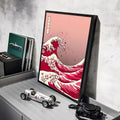 Japanese Wave Minimalist Wall Art Poster Sticker | Home Decor Wall Art Sticker Axl Black3 30X40cmNoframe