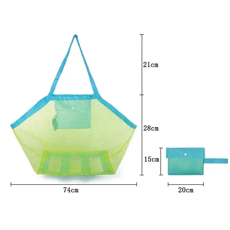 Large Mesh Beach Bag – Sand-Away Foldable Toy Tote Mesh Beach Tote Bag Axl