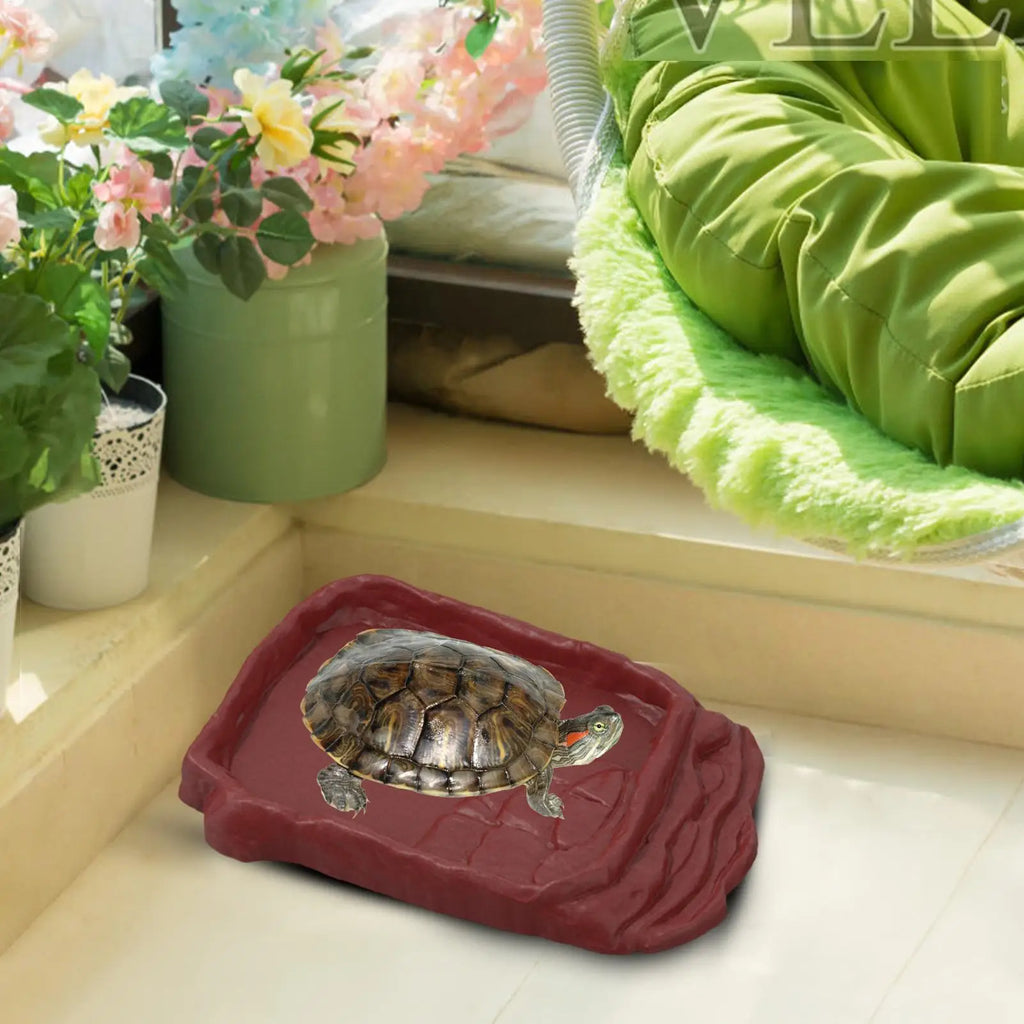 Reptile Water Dish & Bathing Pool with Anti-Slip Ladder Reptile Water Dish Axl