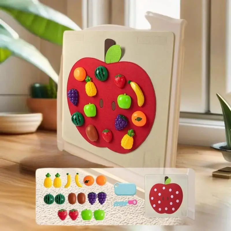 Felt Board Fruit Cutting Wall Sticker – Kids Educational Toy Educational Felt Toy Axl
