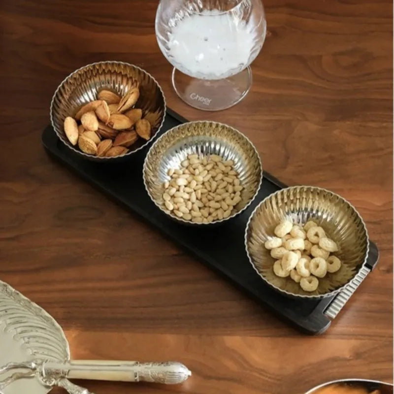 Stainless Steel Fruit Bowl with Wood Tray | Modern Home Décor Decorative Fruit Bowl Axl