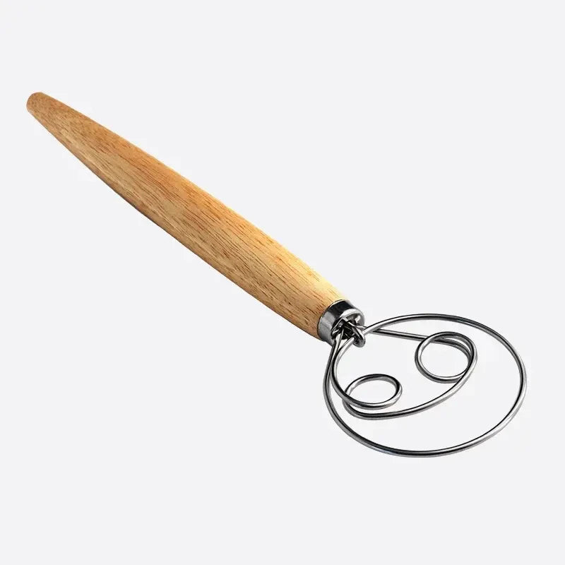 13-Inch Danish Dough Whisk – Stainless Steel & Wood Handle Danish Dough Whisk Axl