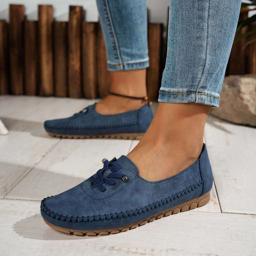 Women's Lace-Up Loafers – Soft Sole Lightweight Flat Casual Shoes Women's Flat Loafers Axl
