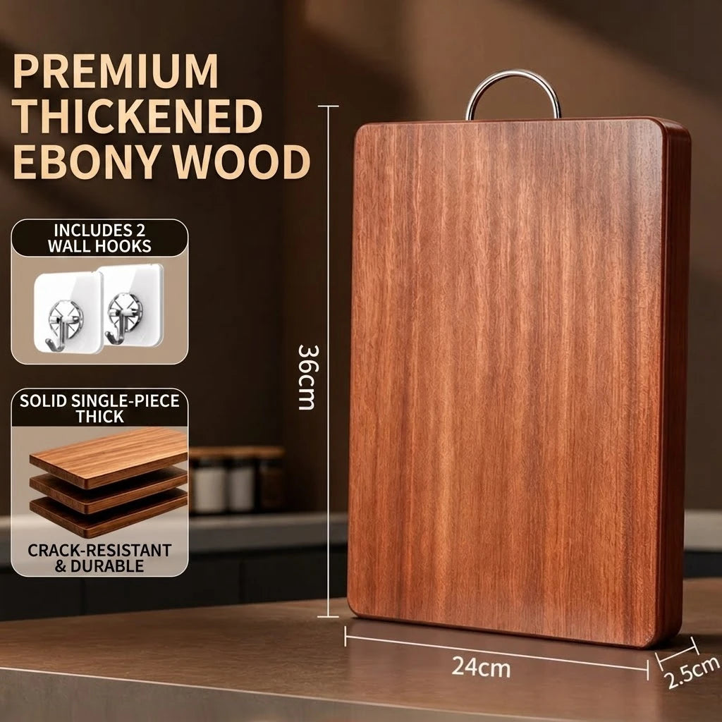 PLYS Ebony Wood Double-Sided Anti-Slip Cutting Board Wooden Cutting Board Axl Wooden 36cm