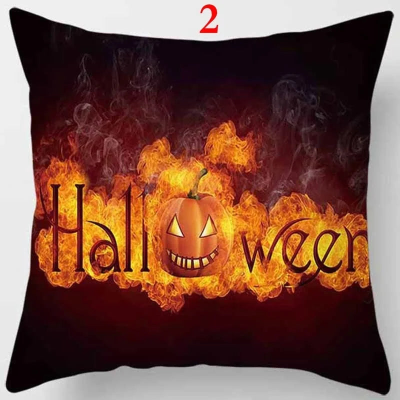 Halloween Cushion Cover 45x45cm – Pumpkin & Skull Pillow Case Decorative Pillow Cover Axl 2