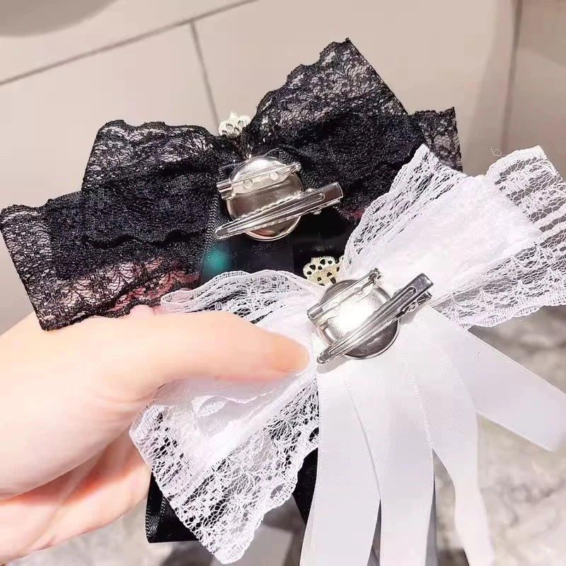 Cloth Art Bow Tie Rhinestone Bowknot Brooch for Women Rhinestone Brooch Pin Axl