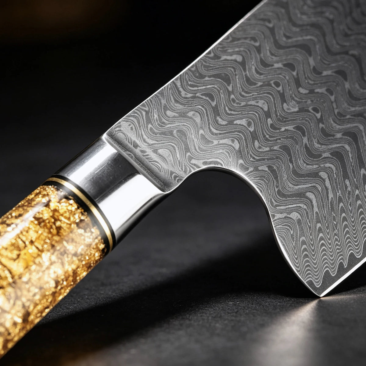 XITUO 7" Damascus Steel Cleaver Knife – Resin Handle Damascus Cleaver Knife Axl