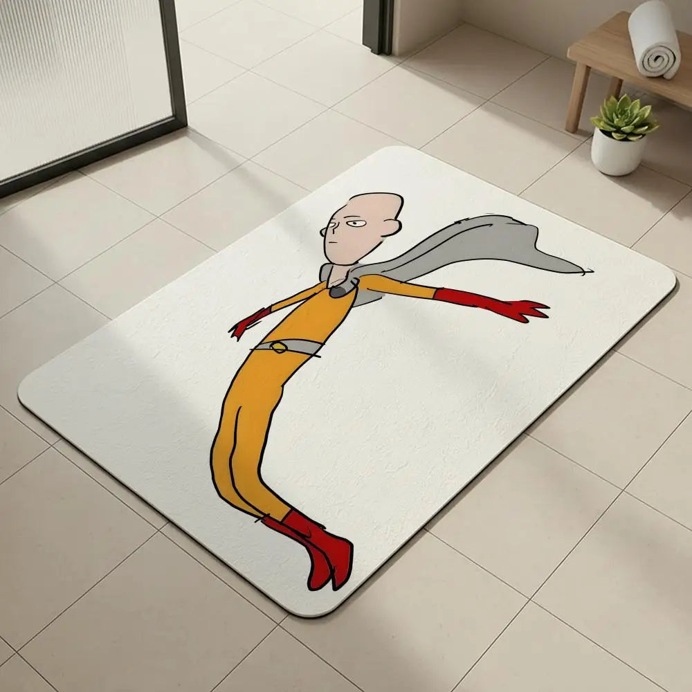 One Punch Man Diatomite Bath Mat – Quick Dry & Non-Slip Diatomite Bath Mat Axl White3 50x80cm