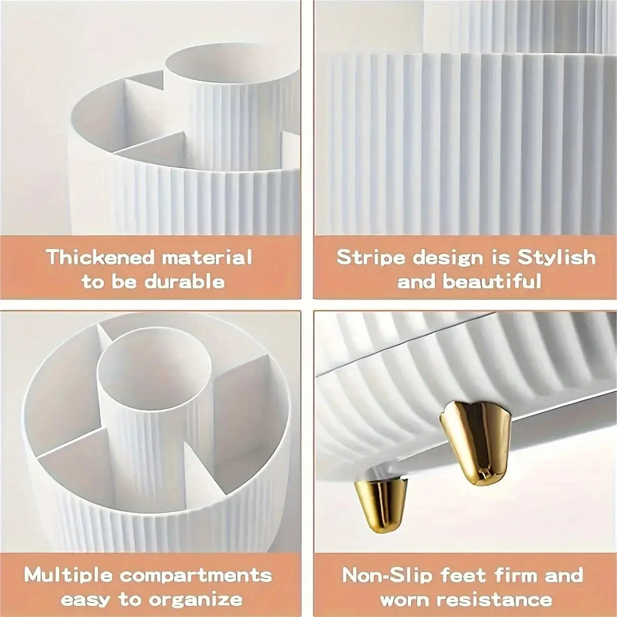 360° Rotating Cosmetic Organizer | 5-Section Storage Box Rotating Storage Organizer Axl