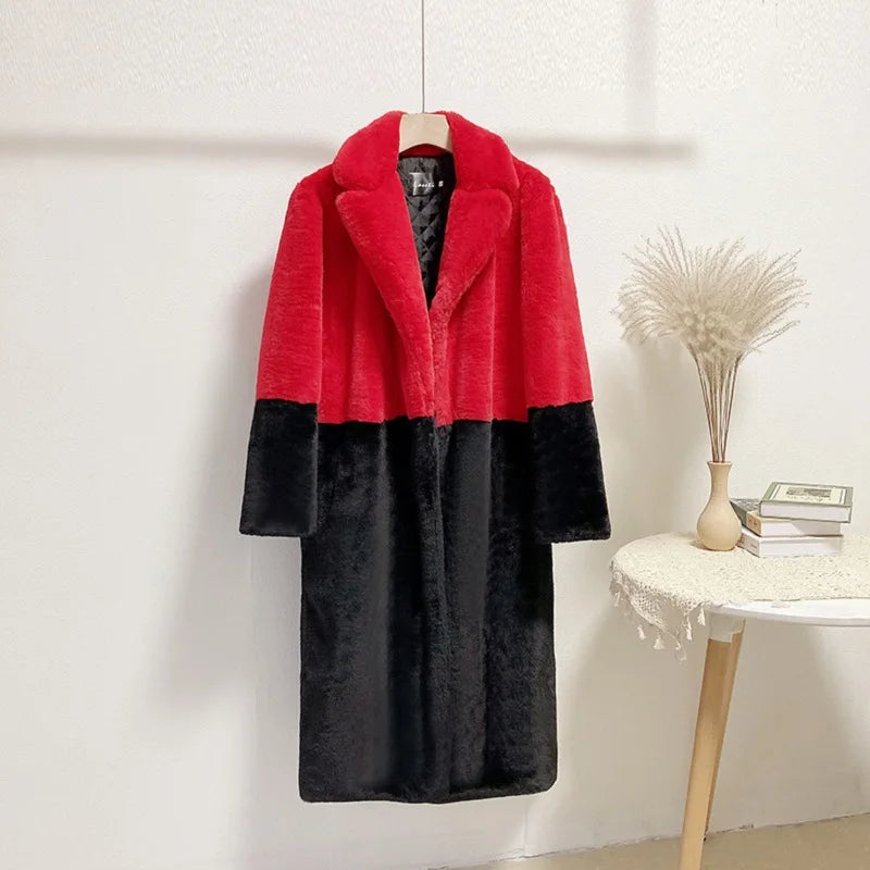 Women's Faux Fur Long Plush Coat – Plus Size S–5XL Winter Faux Fur Coat Axl