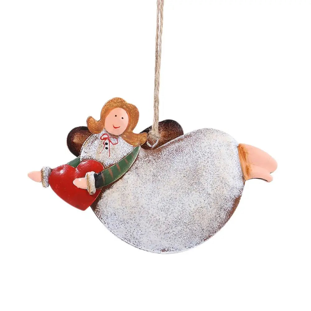 Wrought Iron Christmas Hanging Ornaments – Angel & Santa Christmas Ornament Axl 2-D