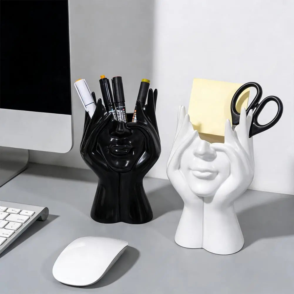 Abstract Human Face Desk Organizer – Pen & Makeup Brush Holder Desk Organizer Axl