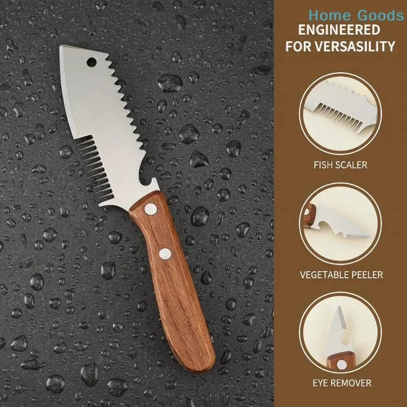 2-in-1 Serrated Vegetable Peeler & Bottle Opener | Wooden Handle Vegetable Peeler Axl