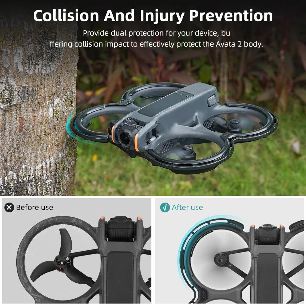 TPU Propeller Guard for DJI Avata 2 – Bumper Ring 4-Pack Drone Propeller Guard Axl
