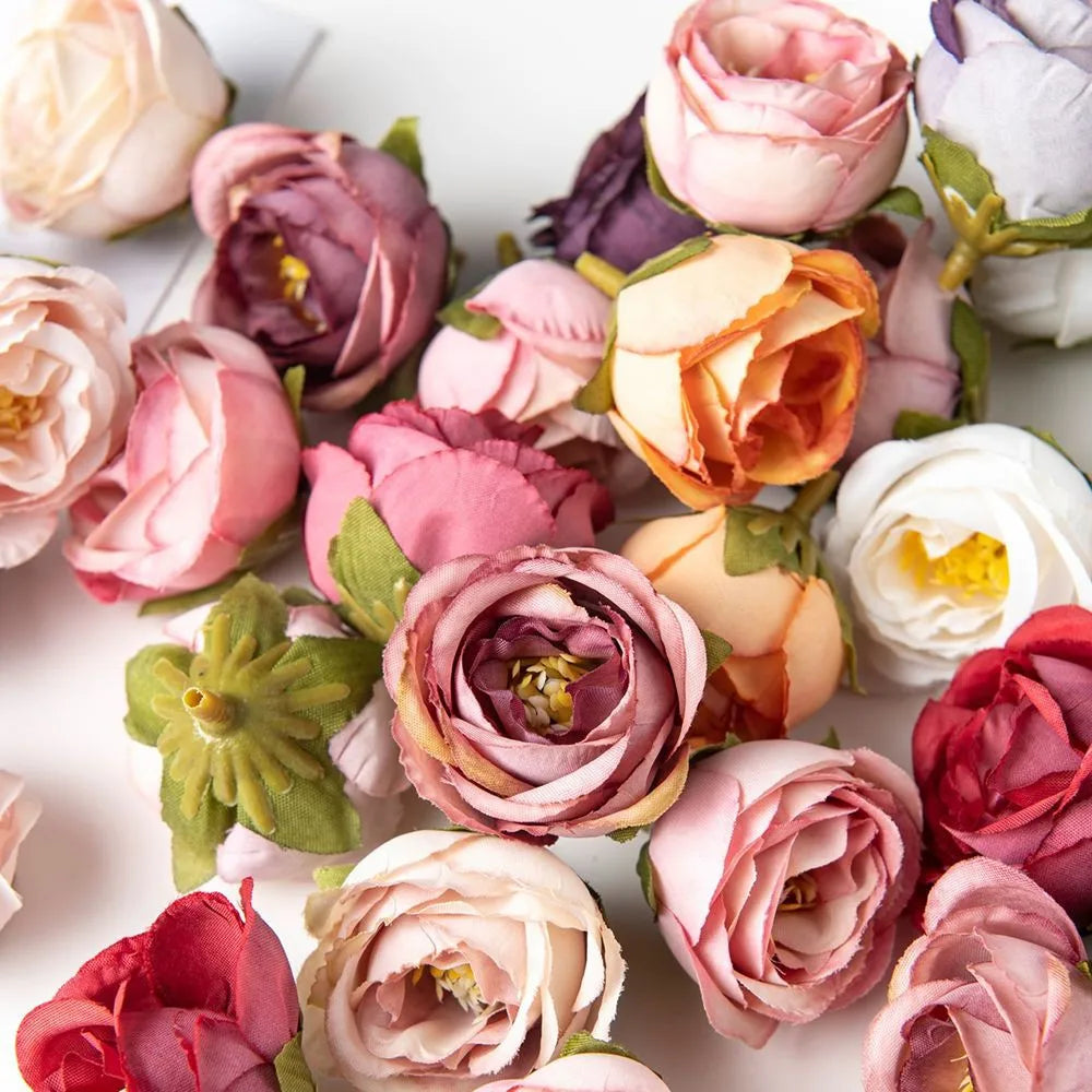 Silk Artificial Rose Heads 40/80 Pcs – Wedding & Home Decor Artificial Flowers Axl
