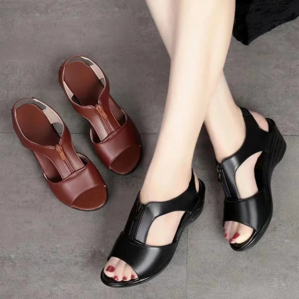 Women's Wedge Sandals – Open Toe Roman Ankle-Wrap Summer Shoes Wedge Sandals Axl