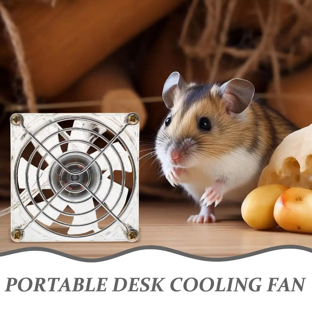 USB Pet Cage Cooling Fan – Clear Acrylic Mini Fan for Pets Pet Cage Fan Axl