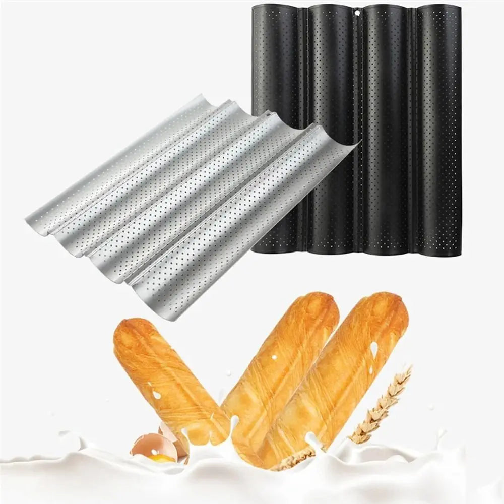 Nonstick Baguette Pan – 2 or 4 Groove French Bread Baking Mold Baguette Baking Pan Axl