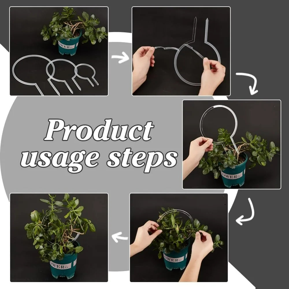 3-Pack Round Acrylic Trellis for Potted Climbing Plants – 3 Sizes Plant Trellis Axl