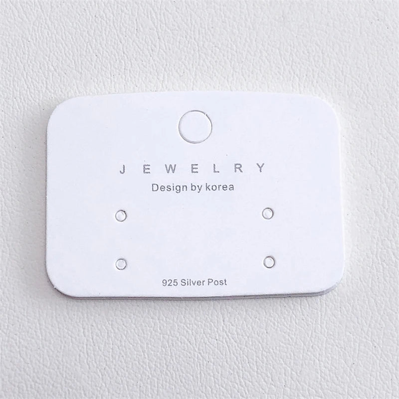 50 Pcs White Cardboard Earring Display Cards & Price Tags Earring Display Cards Axl