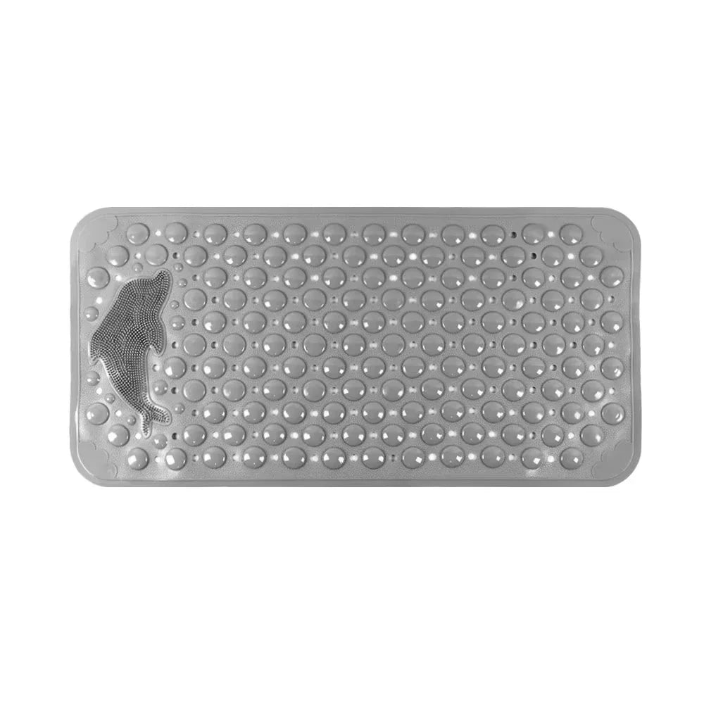 PVC Non-Slip Massage Bath Mat 35×70cm | Dolphin Pattern Non-Slip Bath Mat Axl Gray 35x70cm