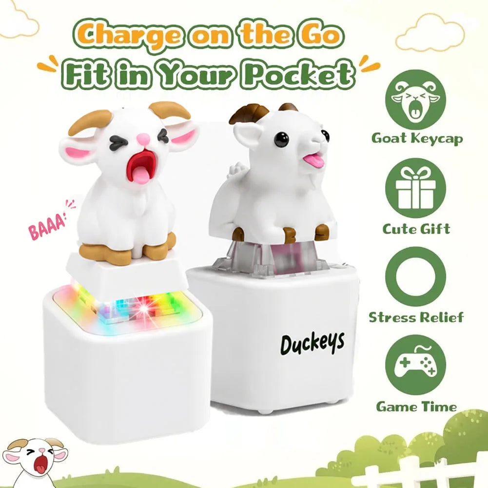 Screaming Goat LED Clicker Keychain – Animal Sound Fidget Toy Novelty Fidget Keychain Axl